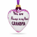 Grandma Always in My Heart Glass Heart Christmas Ornament