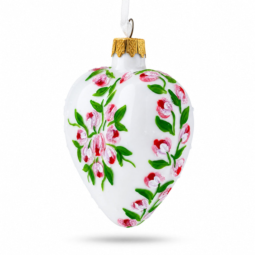 Mother's Day Red Heart Shape Glass Ornament