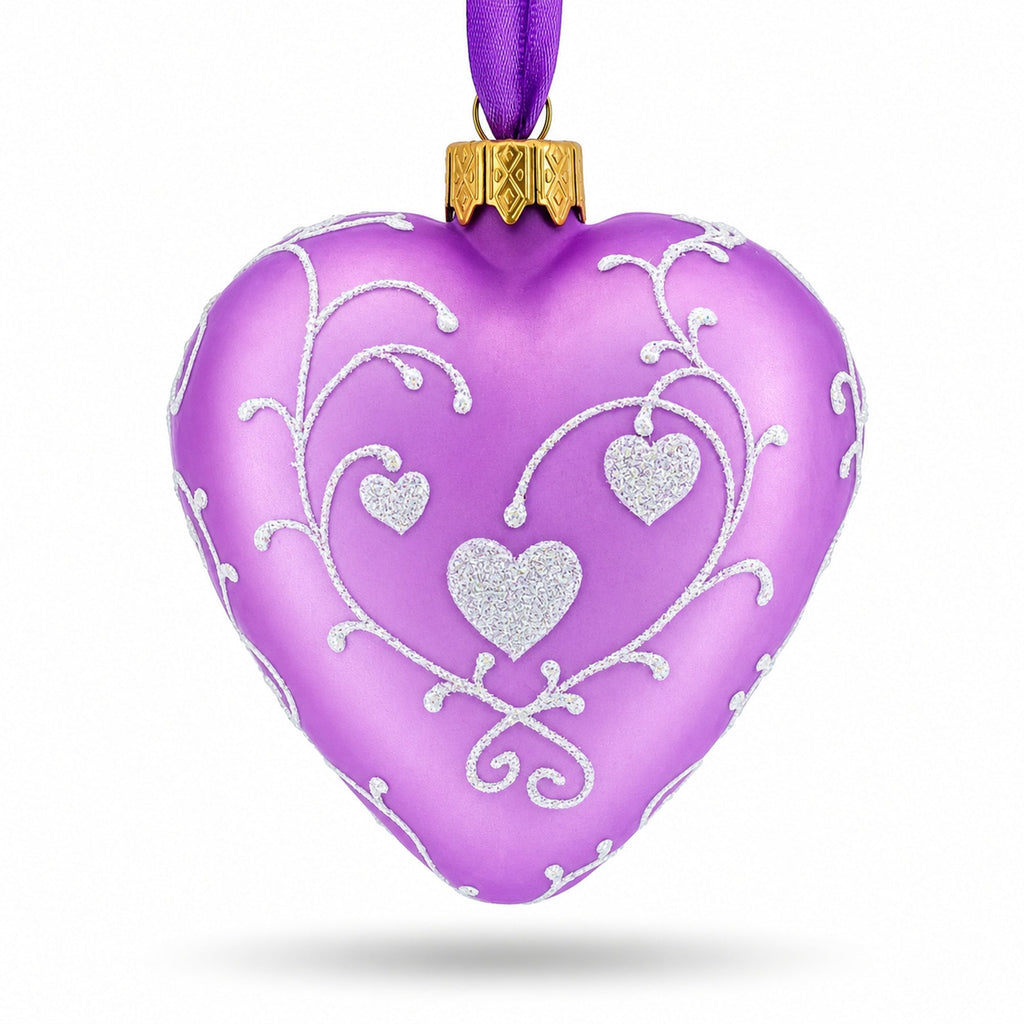 I Love Cats Glass Heart Christmas Ornament