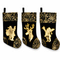 Set of 3 Felt Santa, Reindeer Christmas Stockings 16 Inches