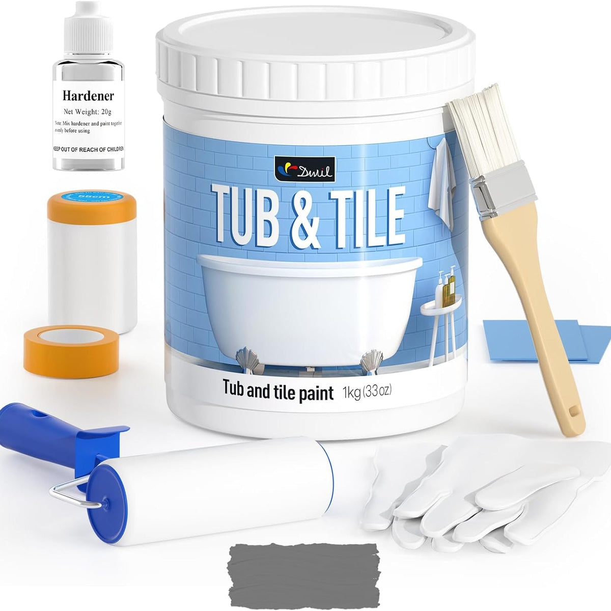 DWIL Water-Based Tub & Tile Refinishing Kit with Tools