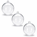 3.15-Inch Clear Plastic Fillable Christmas Ball Ornaments for DIY Projects: Set of 3