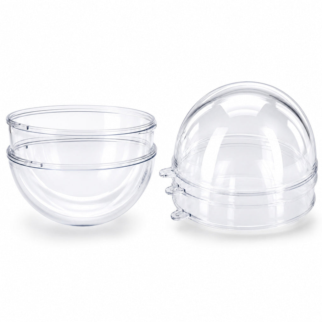 3.15-Inch Clear Plastic Fillable Christmas Ball Ornaments for DIY Projects: Set of 3