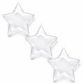 Set of 3 Clear Plastic Star Ornaments 3.25 Inches (83 mm)