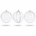 Set of 3 Openable Fillable Clear Plastic Ball Christmas Ornaments DIY Craft 4 Inches