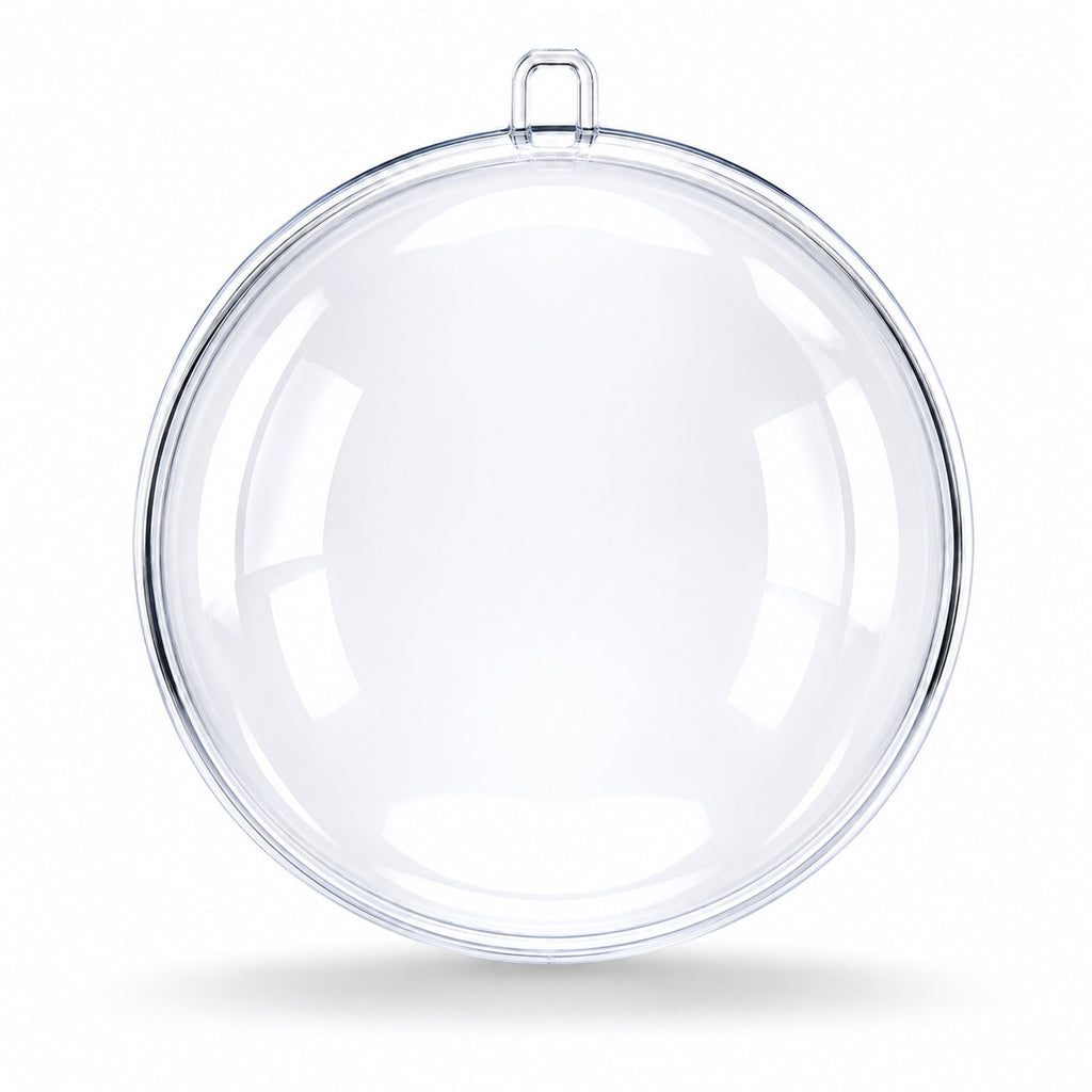 Set of 3 Openable Fillable Clear Plastic Ball Christmas Ornaments DIY Craft 4 Inches