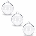2.36-Inch Clear Plastic Fillable Christmas Ball Ornaments for DIY Crafts: Set of 3