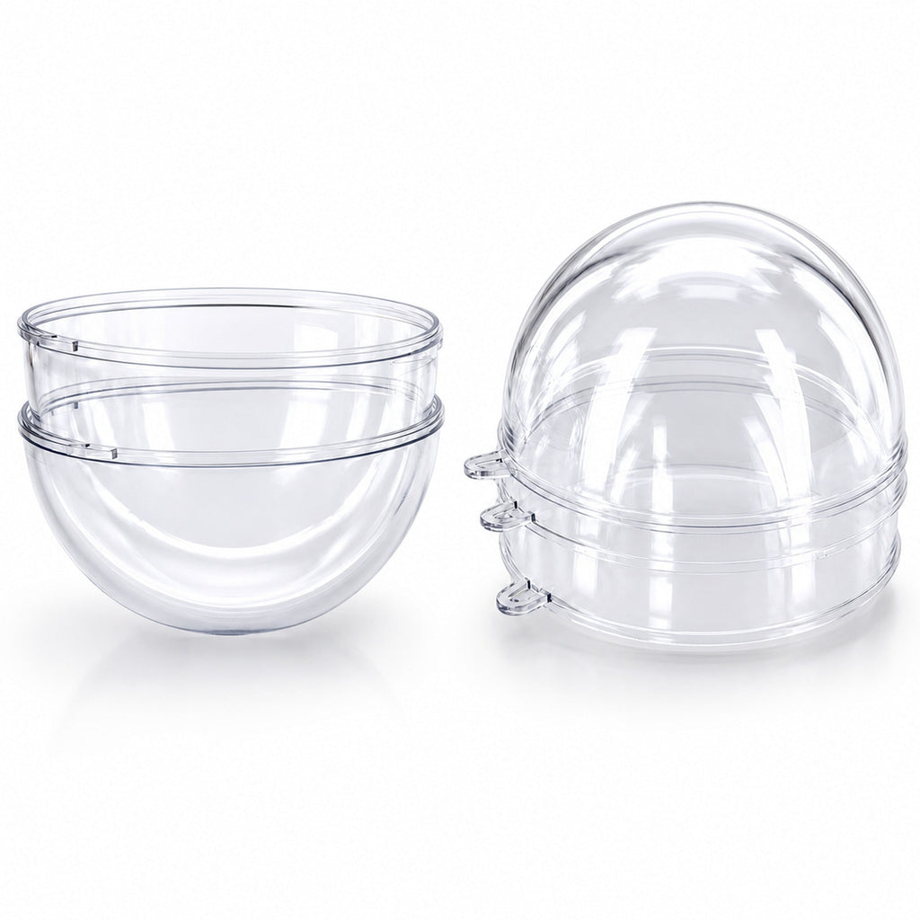 2.36-Inch Clear Plastic Fillable Christmas Ball Ornaments for DIY Crafts: Set of 3