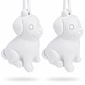 Set of 2 Blank Unfinished White Plaster Dog Christmas Ornaments DIY Craft 3.25 Inches