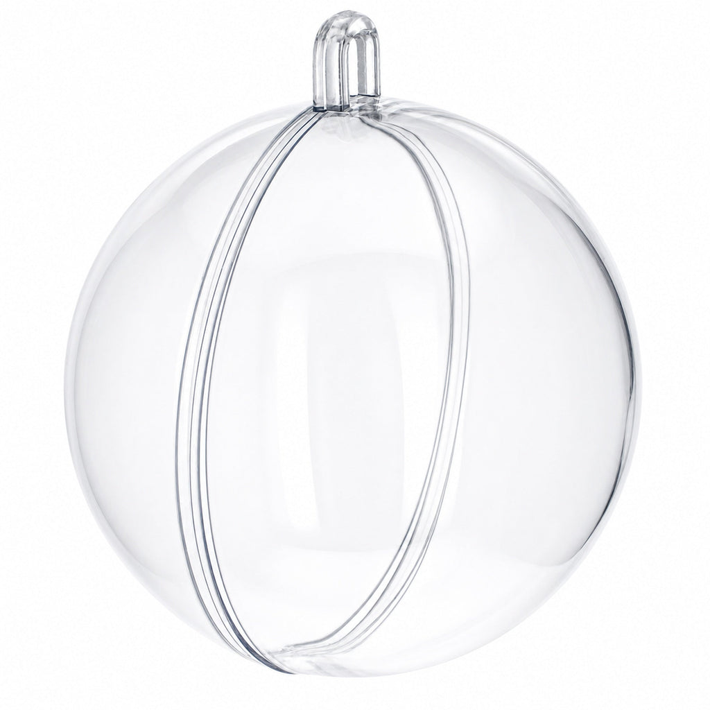 2.7-Inch Clear Plastic Fillable Christmas Ball Ornament for DIY Crafting