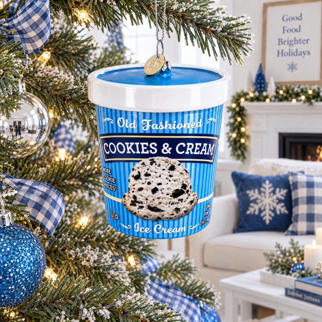 Cookies Ice Cream Pint Glass Christmas Ornament