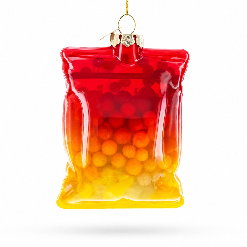 Fruit Gummies Bag with Multicolor Candy Glass Christmas Ornament