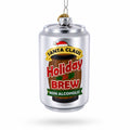 Holiday Beer Brew Can Glass Christmas Ornament