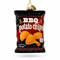 BBQ Potato Chips Bag Glass Christmas Ornament