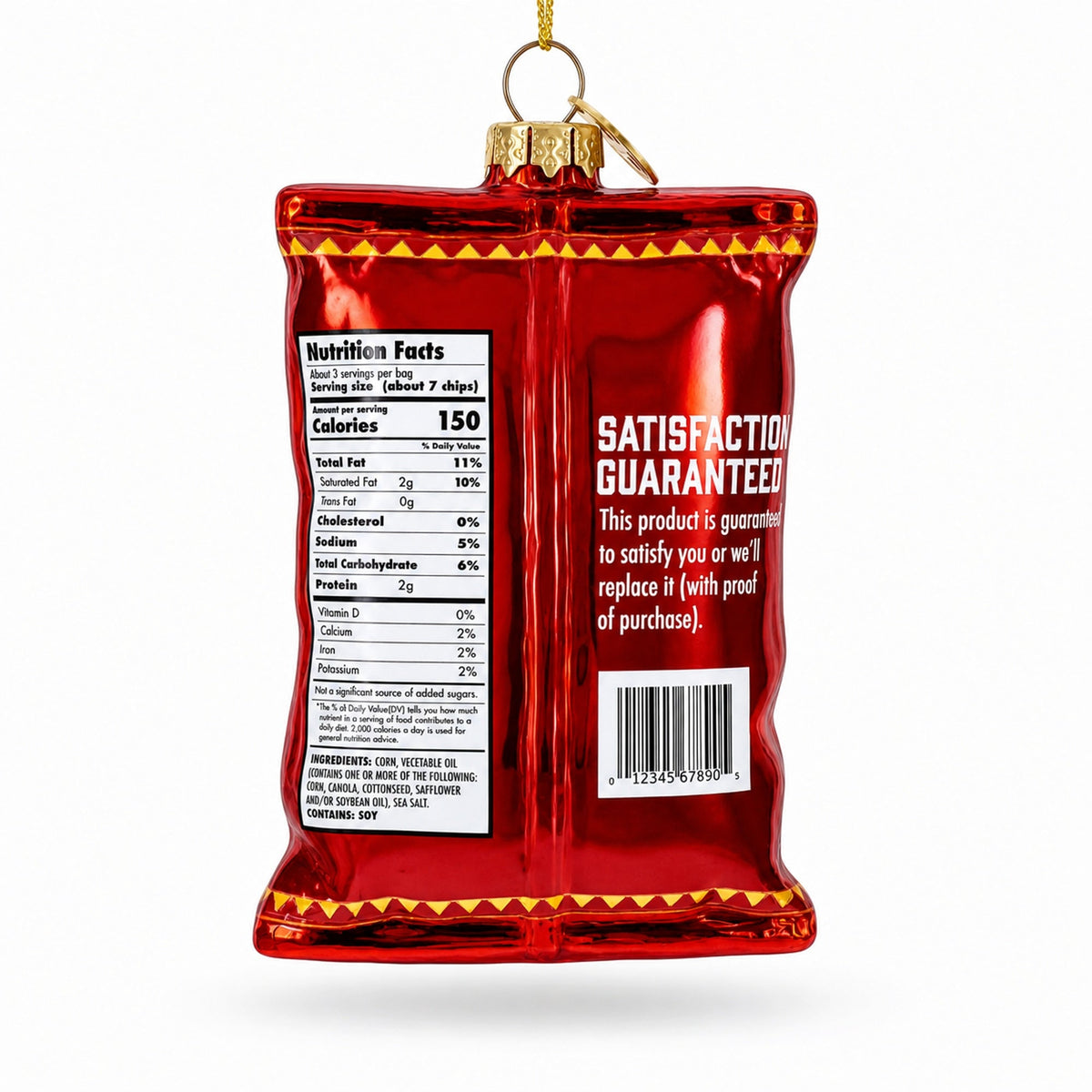 Tortilla Chips Bag Glass Christmas Ornament