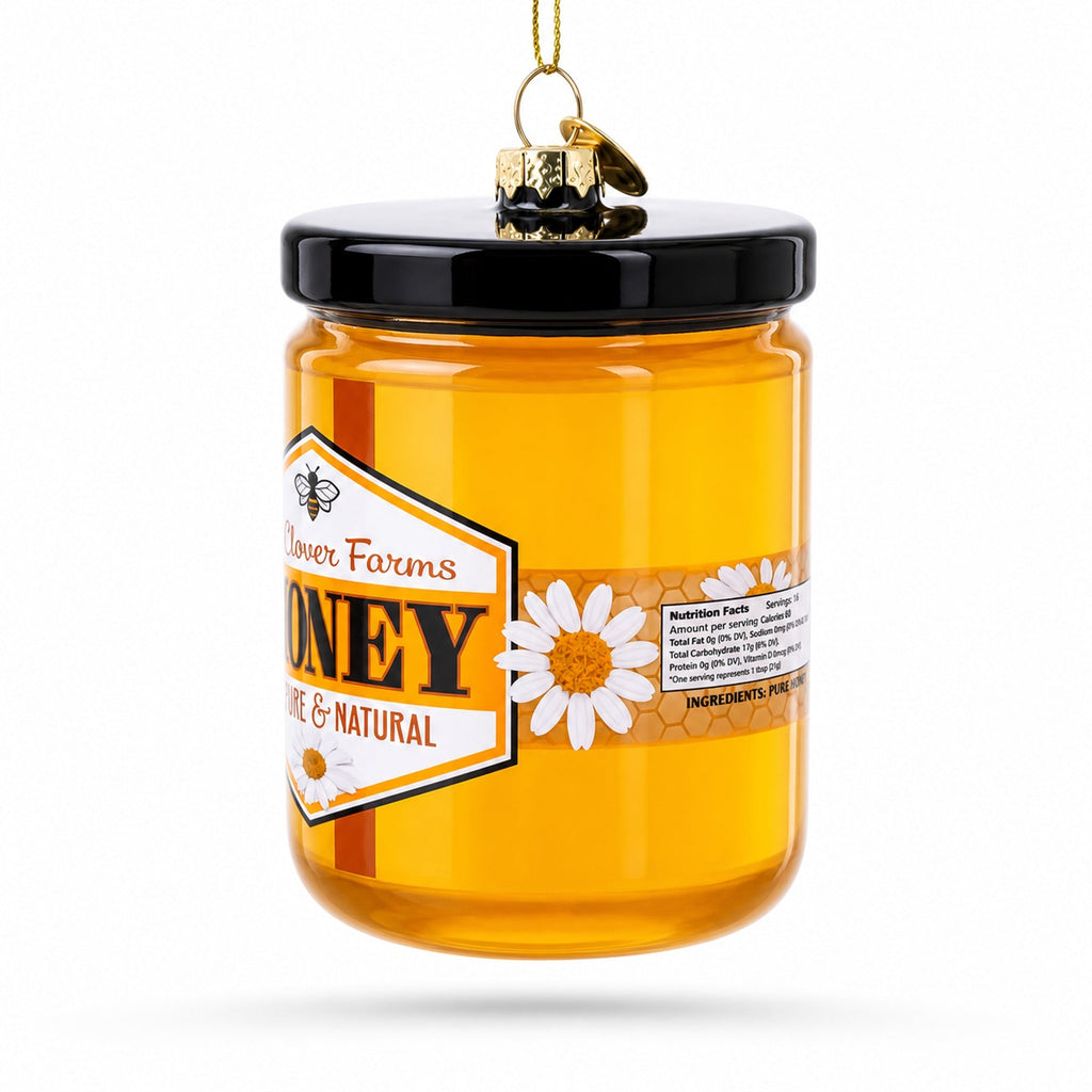 Honey Jar Glass Christmas Ornament