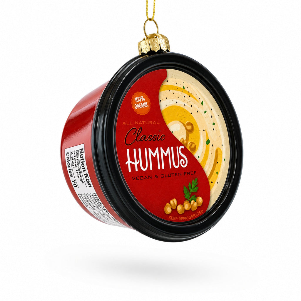 Hummus Glass Christmas Ornament