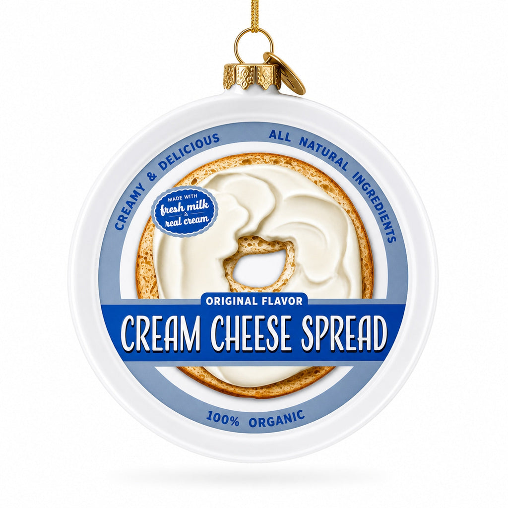 Cream Cheese Spread Glass Christmas Ornament