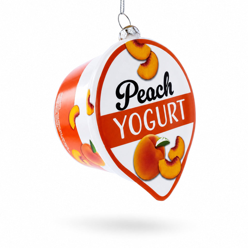 Peach Yogurt Glass Christmas Ornament