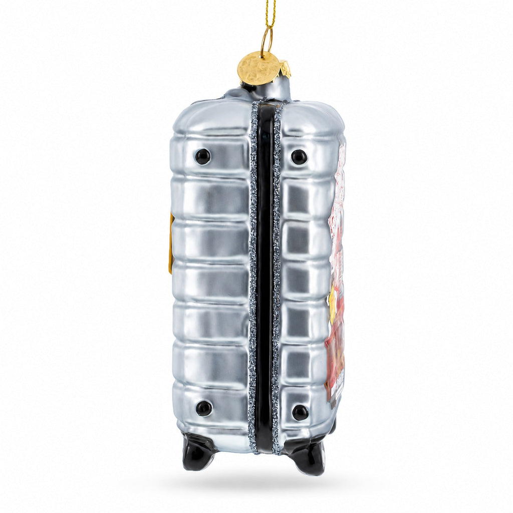 San Francisco Landmarks Suitcase Glass Christmas Ornament