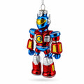 Battle Robot with Power Core Bot Glass Christmas Ornament