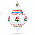 Finial with Floral Pattern Glass Christmas Ornament