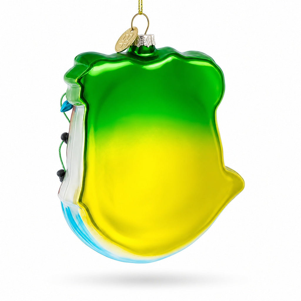 Florida Palm Tree Welcome Sign Glass Christmas Ornament