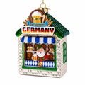 Oktoberfest Santa Beer Stand Glass Christmas Ornament