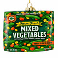 Mixed Vegetables Frozen Box Glass Christmas Ornament