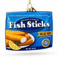Fish Sticks Frozen Box Glass Christmas Ornament