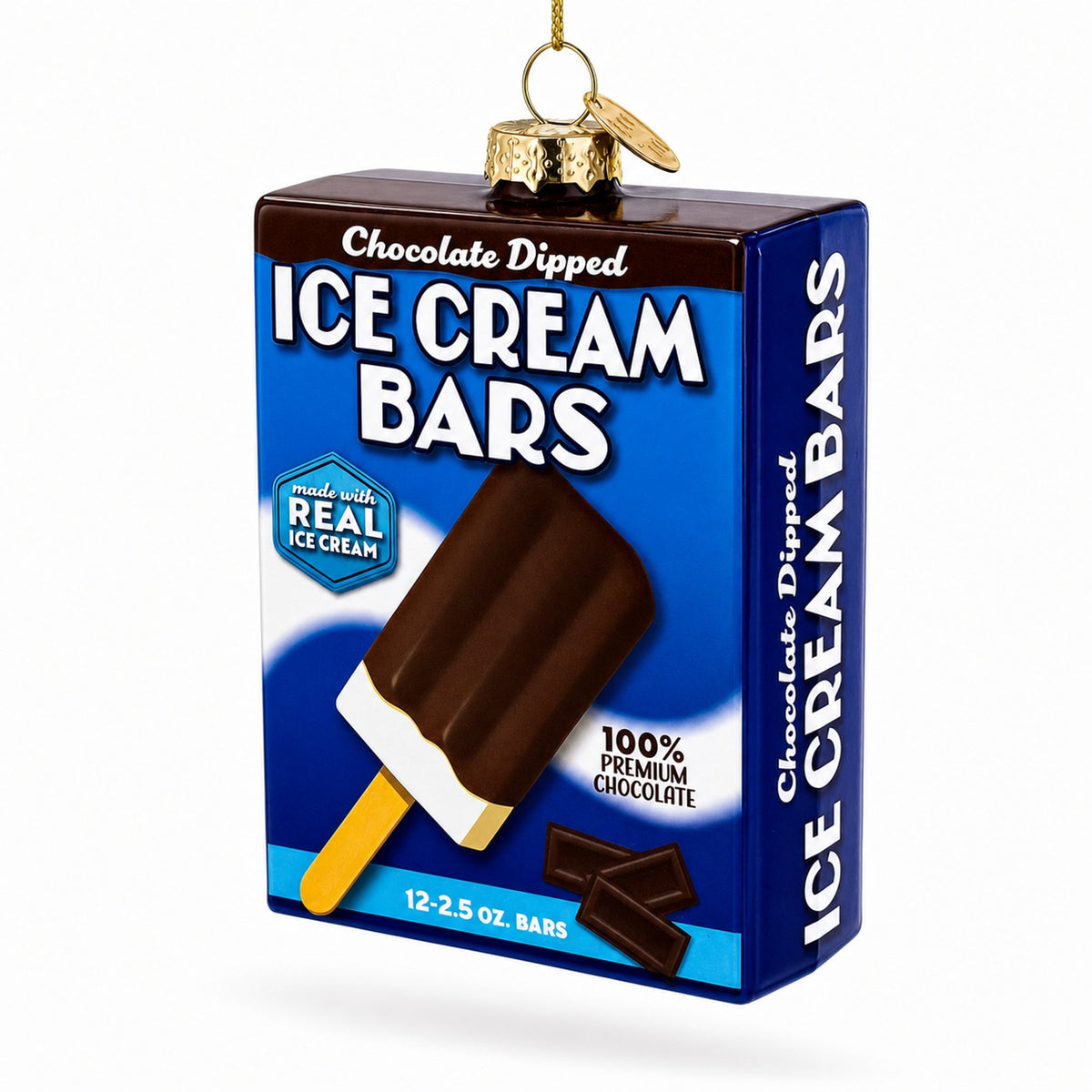 Ice Cream Bars Box Glass Christmas Ornament