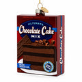 Chocolate Cake Mix Glass Christmas Ornament