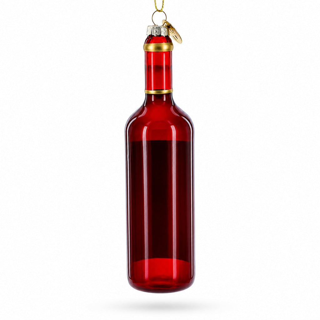 Holiday Survival Kit Wine Bottle Glass Christmas Ornament