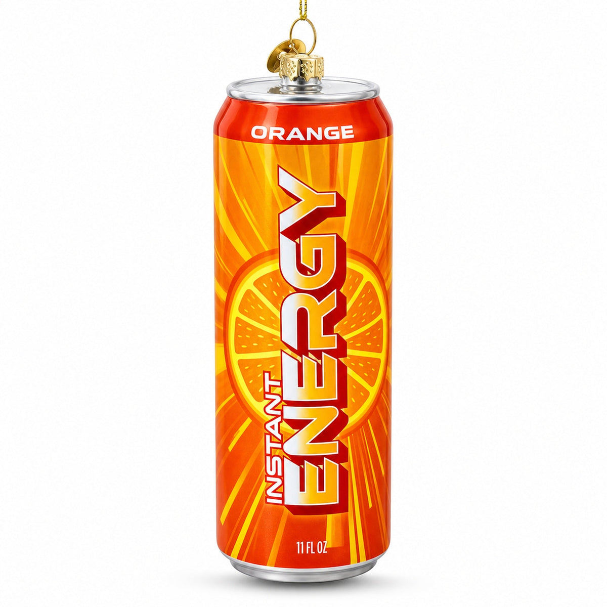 Energy Drink Can Glass Christmas Ornament