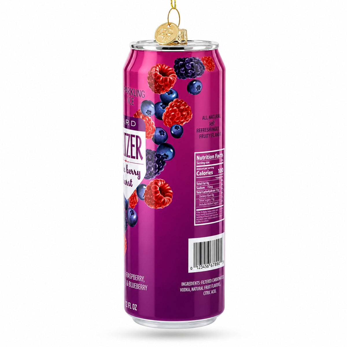 Hard Seltzer Can Glass Christmas Ornament