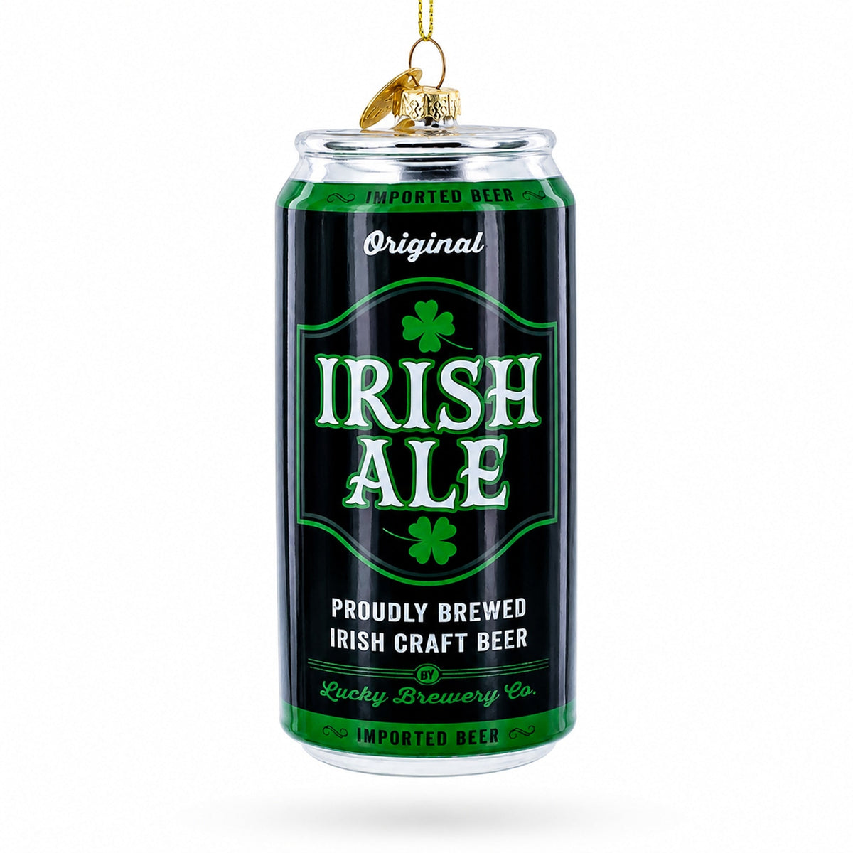Irish Ale Beer Can Glass Christmas Ornament