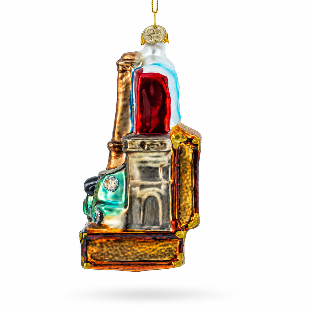 Paris Eiffel Tower Travel Keepsake Glass Christmas Ornament