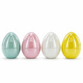 Set of 4 Multicolored Pearlized Ceramic Easter Eggs
