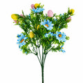 Easter Egg & Floral Bouquet – Artificial Spring Flowers with Decorative Speckled Eggs 13.5 Inches Tall