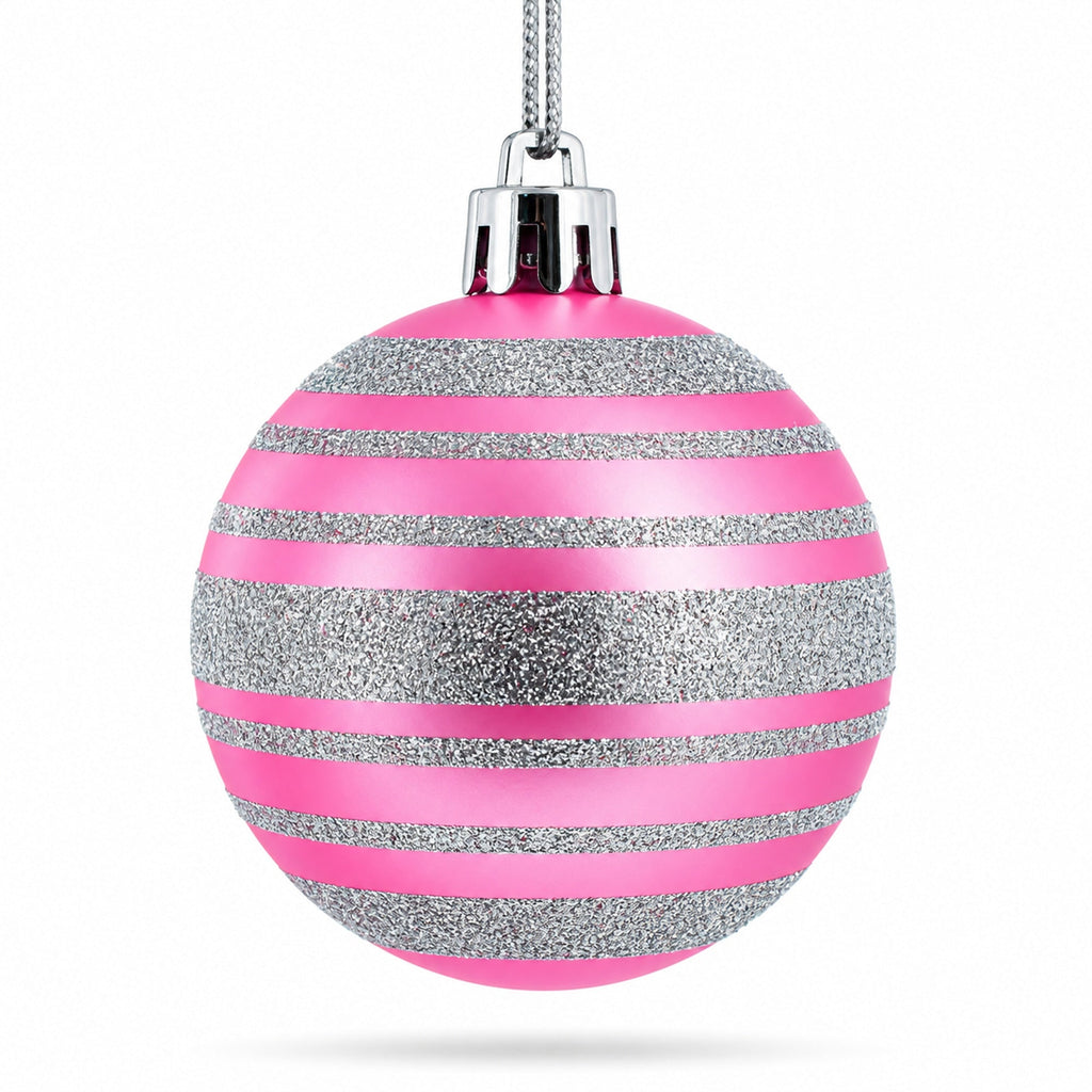 Set of 40 Pink Mini Ball Plastic Christmas Ornaments