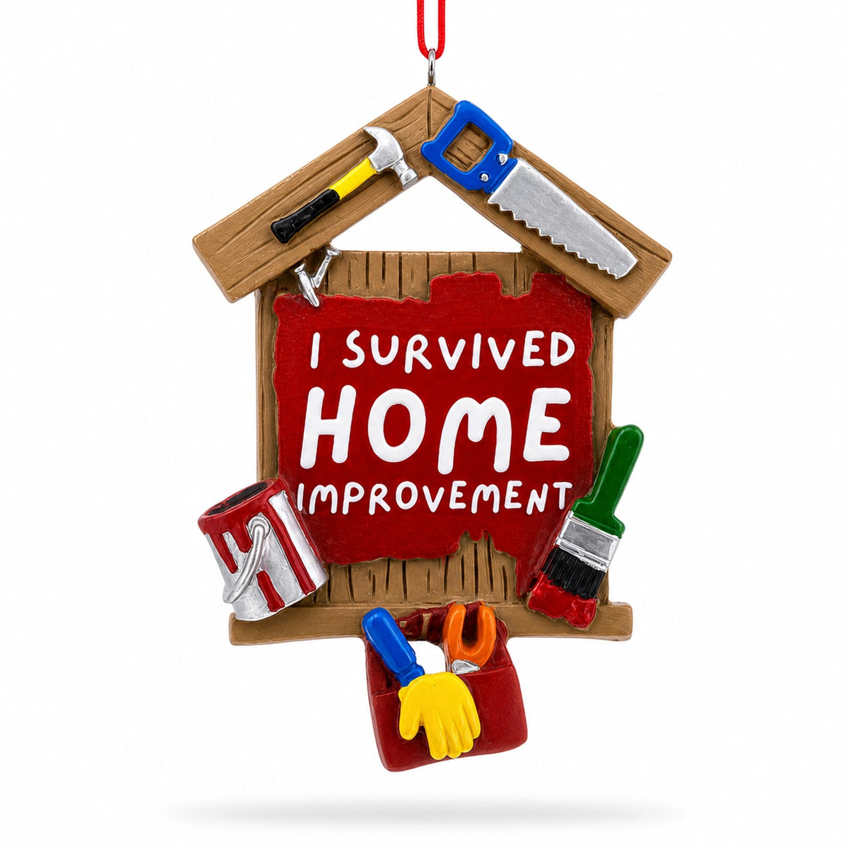 I Survived Home Improvement Tools Resin Christmas Ornament