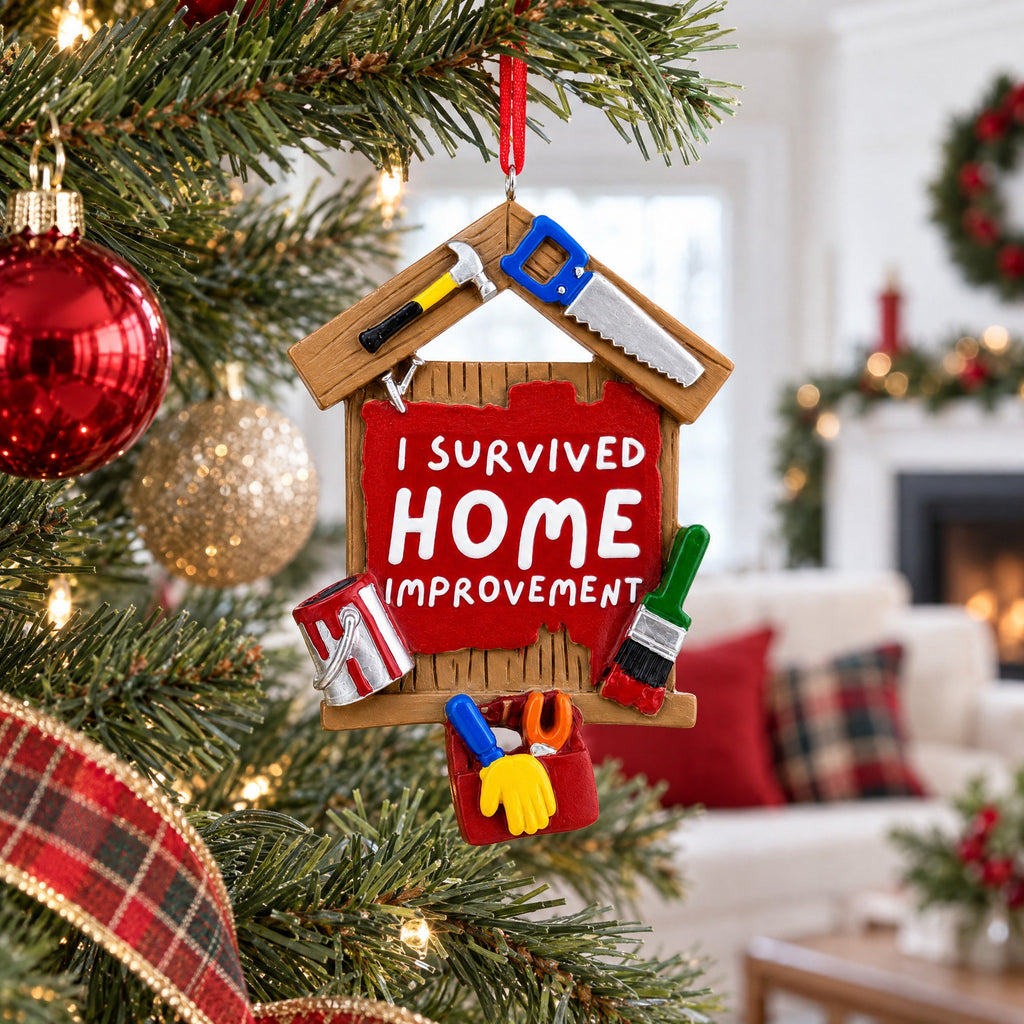 I Survived Home Improvement Tools Resin Christmas Ornament