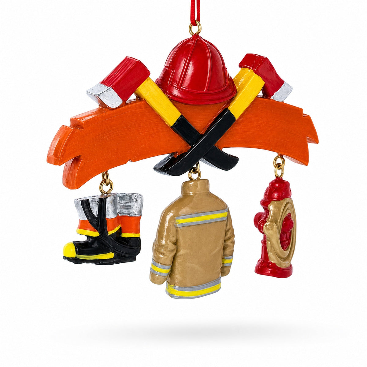 Courage & Honor Firefighter Gear Resin Christmas Ornament
