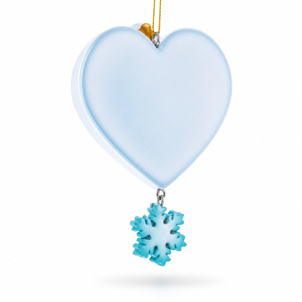 Ski Life Skis with Snowflake and Cable Car Resin Christmas Ornament