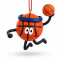 Basketball Character with Headband Resin Christmas Ornament