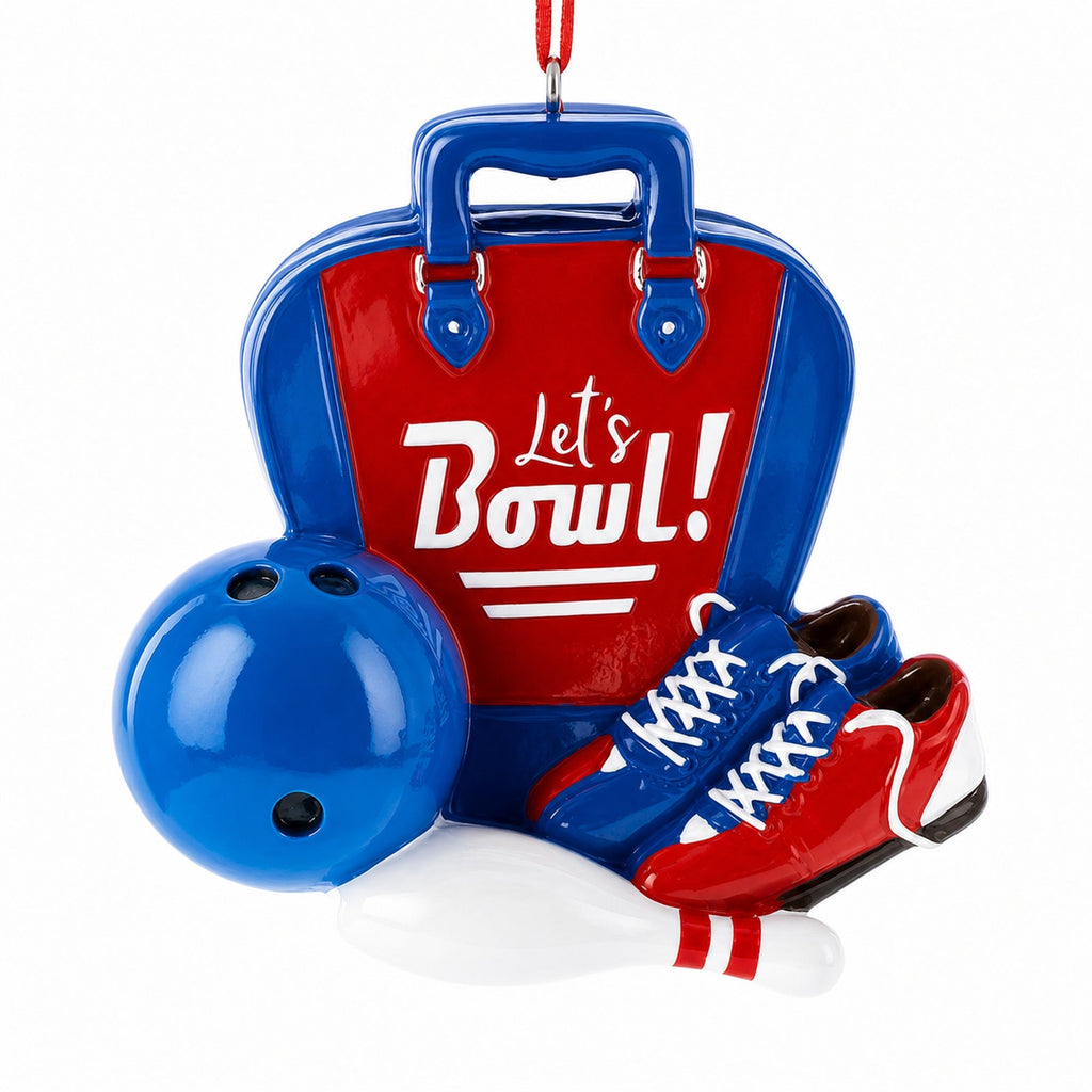 Let’s Bowl! Bowling Bag with Shoes and Ball Resin Christmas Ornament