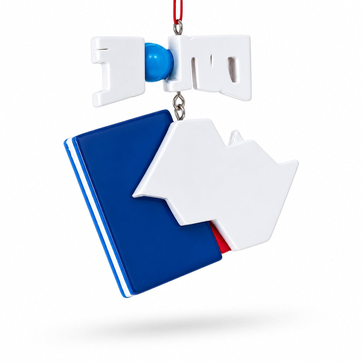 Passport with Airplane and Compass Resin Christmas Ornament