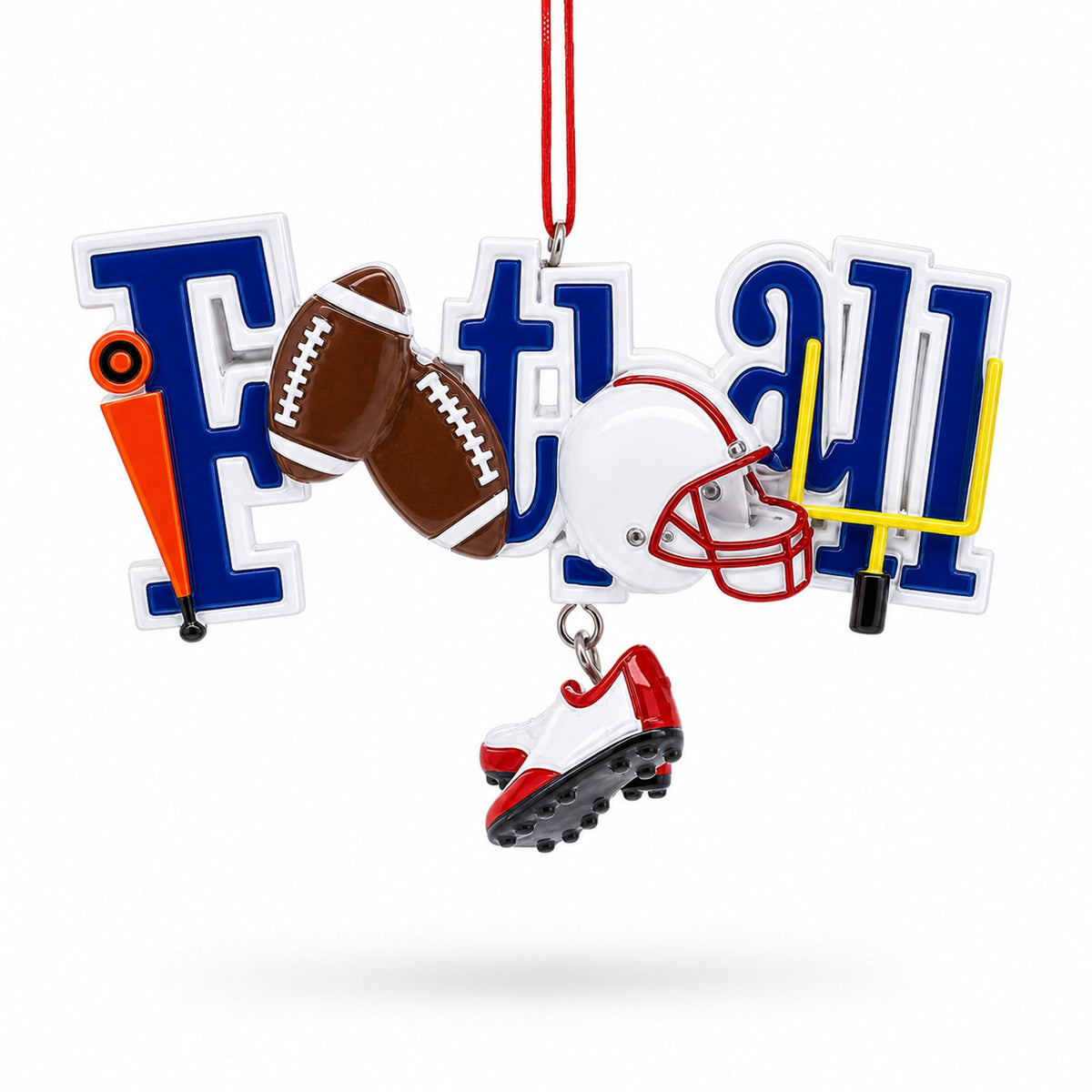 Football Helmet and Cleats Resin Christmas Ornament