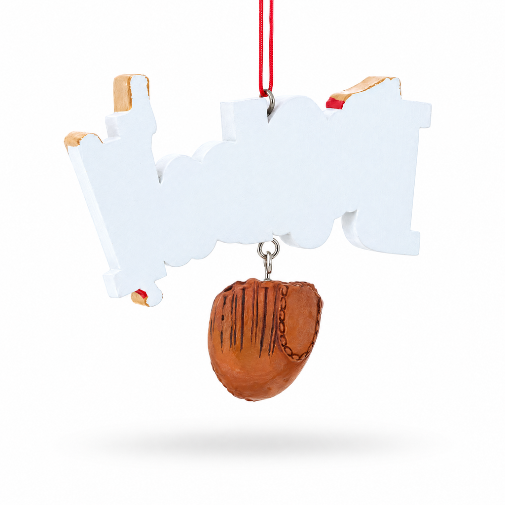 Baseball Glove and Bat Resin Christmas Ornament