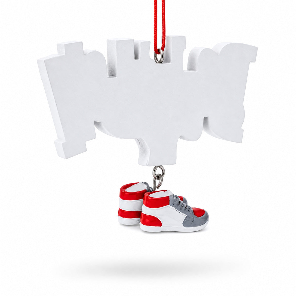 Basketball Word with Shoe and Hoop Resin Christmas Ornament